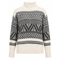 Charter Club Sweater Womens XL Black White Geometric Mock Neck Cozy Knit