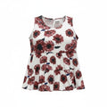 LuLaRoe Womens Red Sunflower Floral Tiered Babydoll Sleeveless Top Large Boho