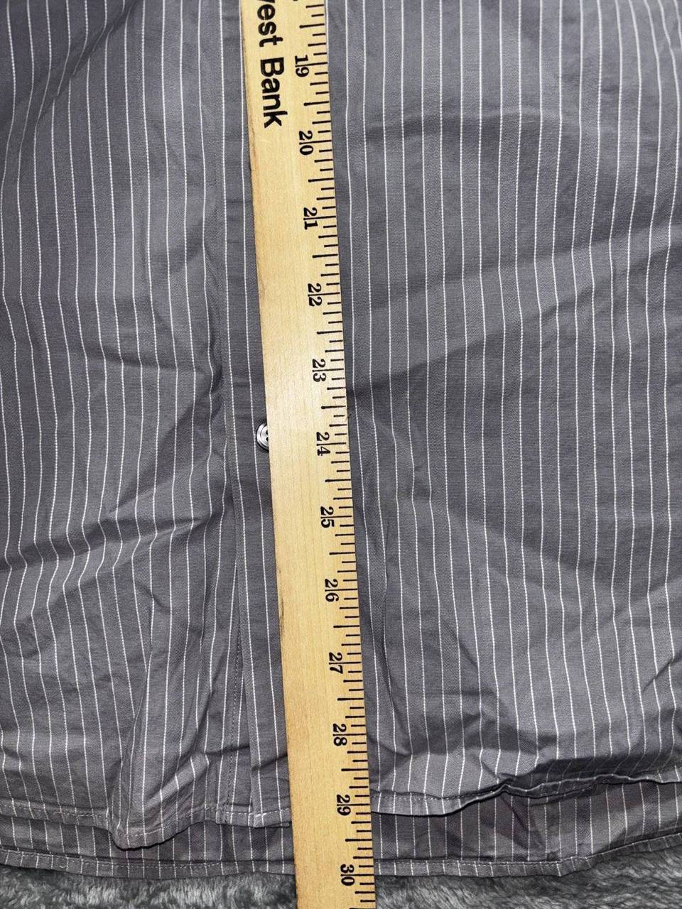 Express Men's Gray Striped Dress Shirt Size L, photo 5 of 9
