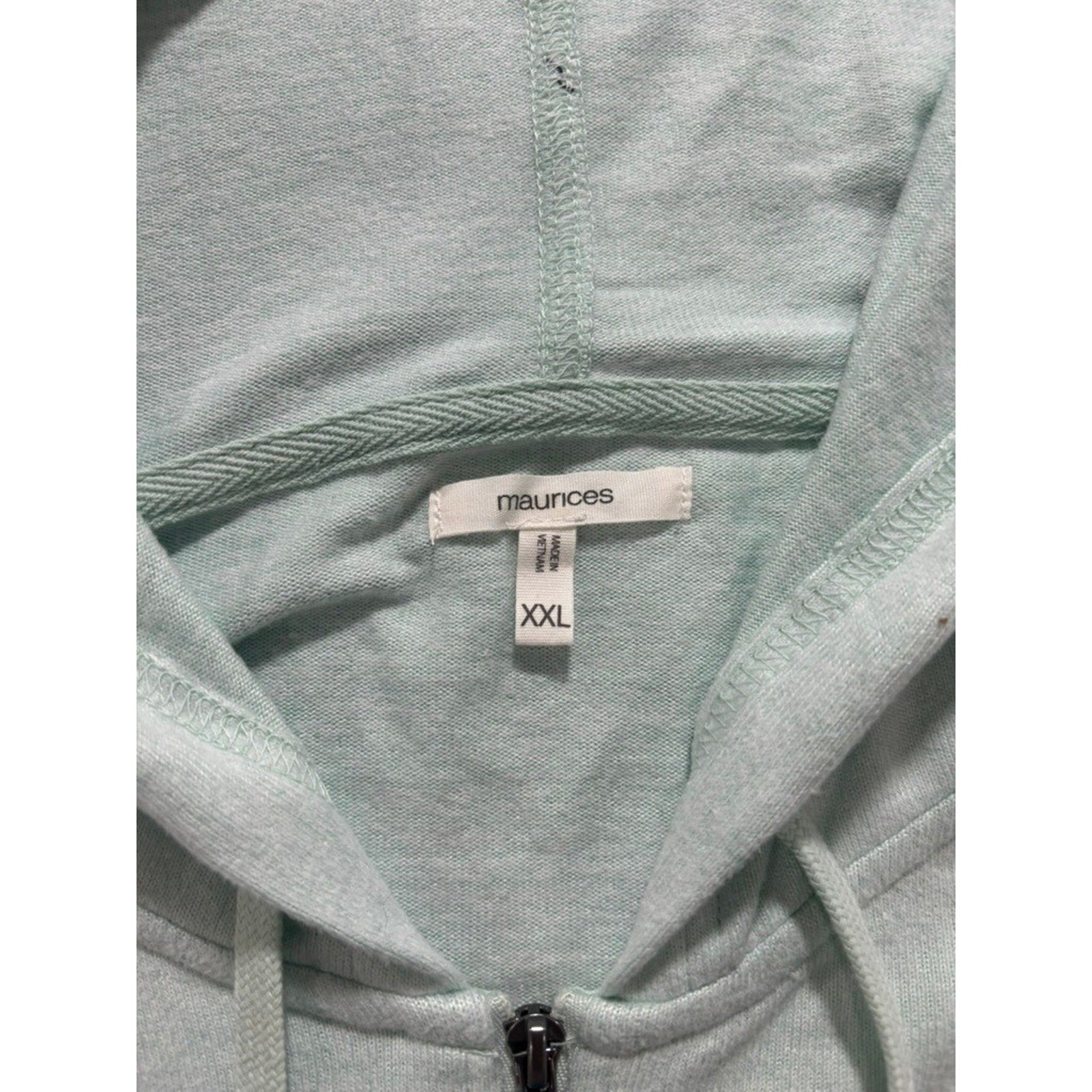 Maurices Women XXL Mint Green Full Zip Hoodie Relax Fit High Low Hem Sweatshirt