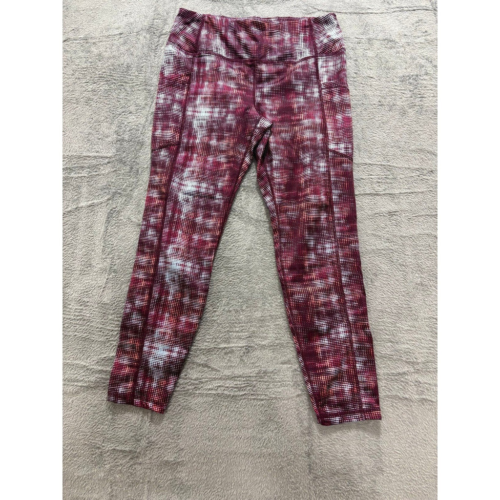 Pro Player Womens M Maroon Printed Athletic Leggings Athleisure Casual