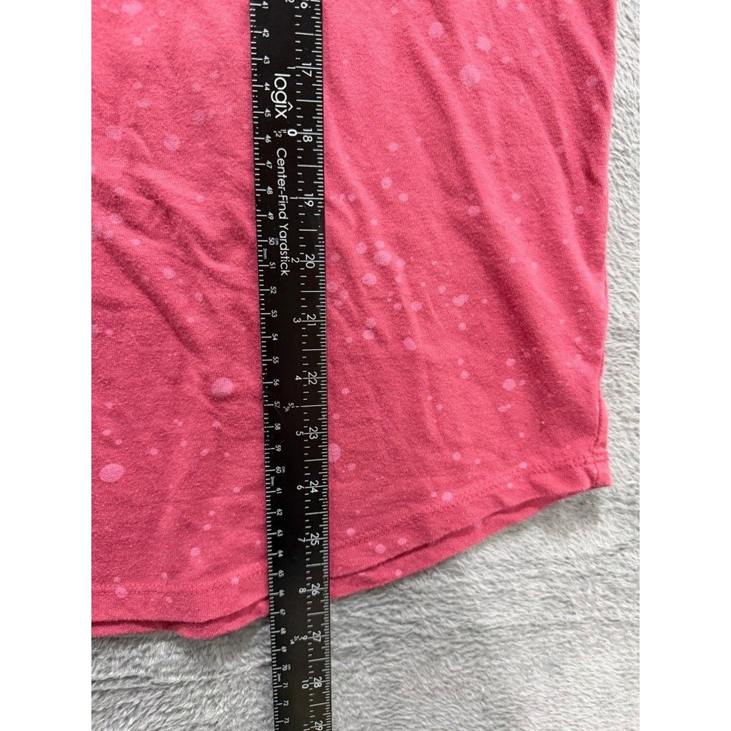 Maurices Womens XXL Pink Heart Graphic Tee Bleach Splatter T-Shirt Boho Casual
