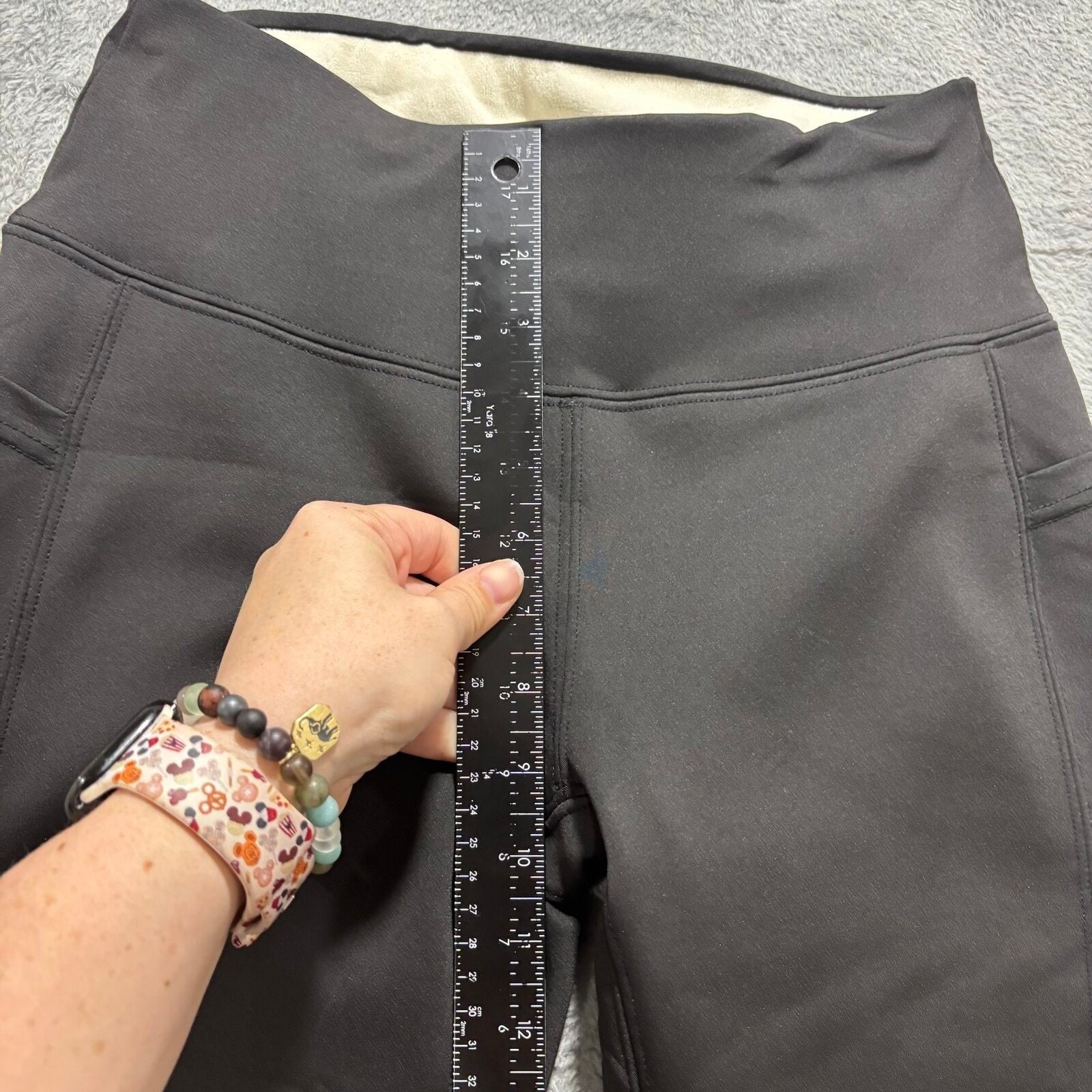 Womens S Black Fleece Lined High Waist Leggings Athleisure Cozy