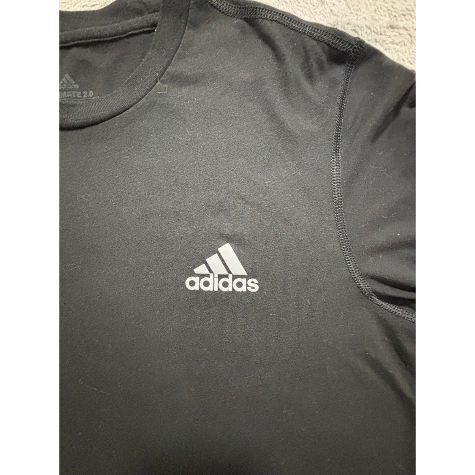 Adidas M Black Long Sleeve Ultimate 2.0 Tee Womens Athleisure Casual Workout