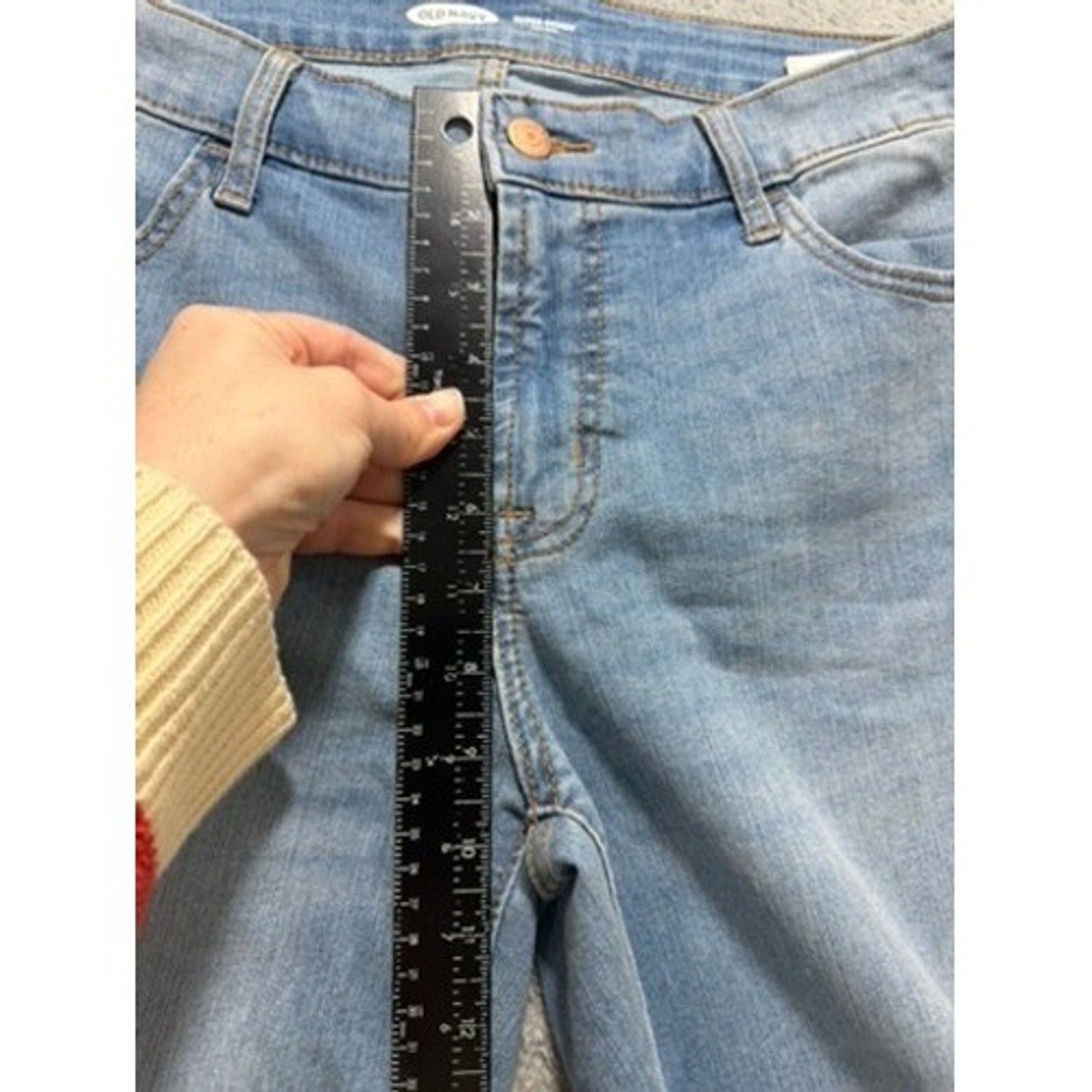 Old Navy Womens Super Skinny Mid Rise Light Wash Blue Denim Jeans Size 12