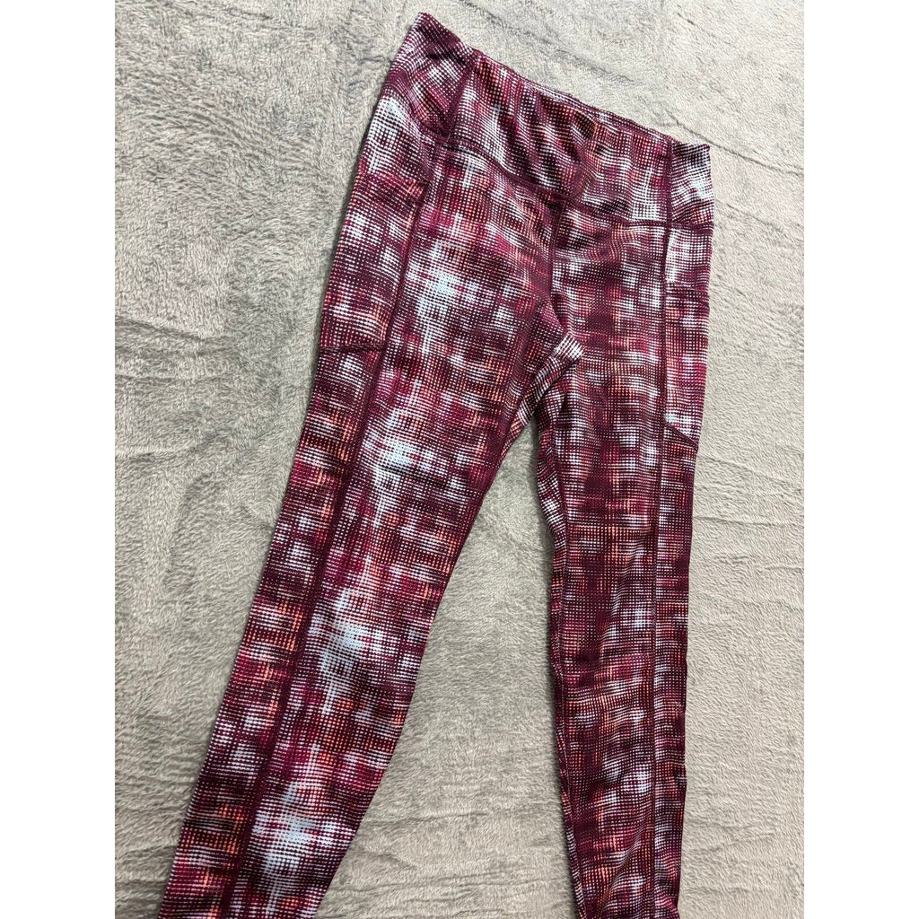 Pro Player Womens M Maroon Printed Athletic Leggings Athleisure Casual