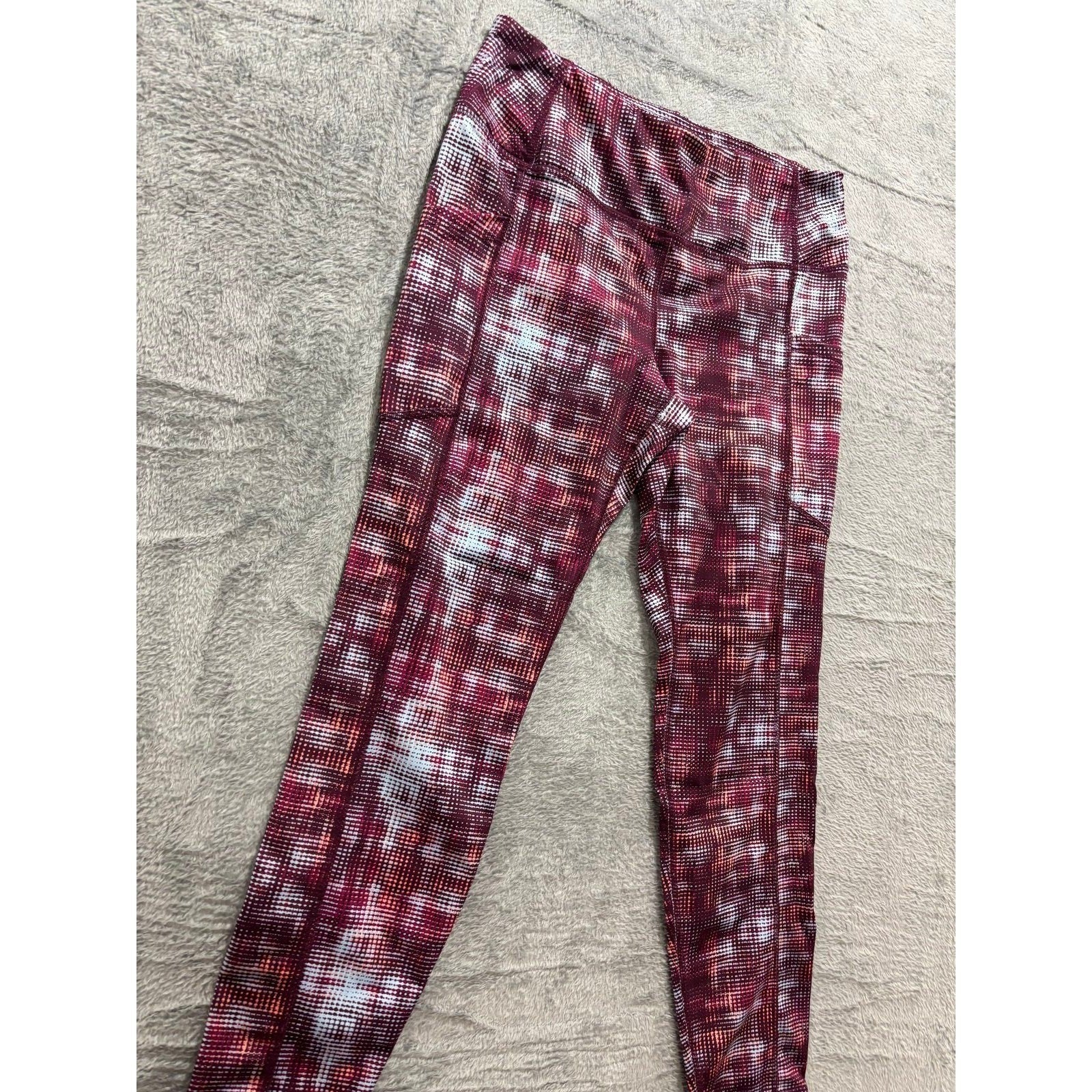 Pro Player Womens M Maroon Printed Athletic Leggings Athleisure Casual