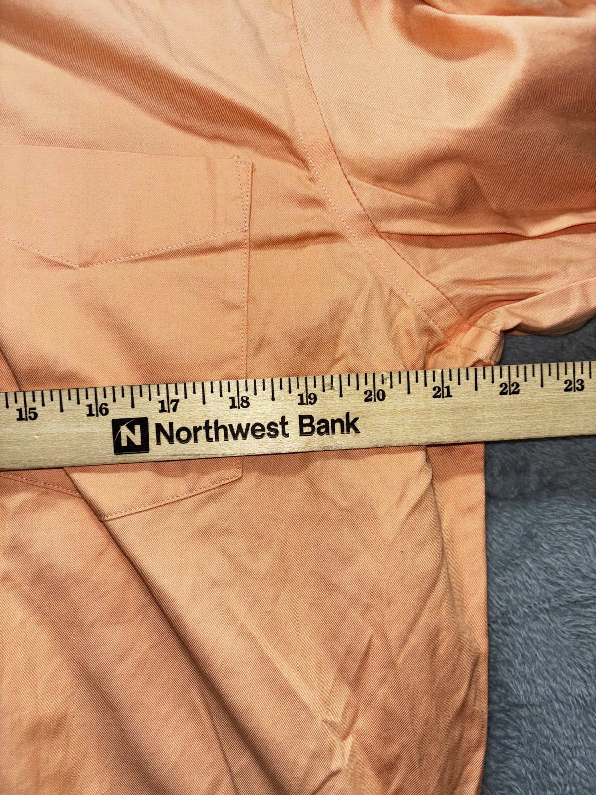 Banana Republic Mens L 16-16 1/2 Orange Long Sleeve Button Up Dress Shirt Slim