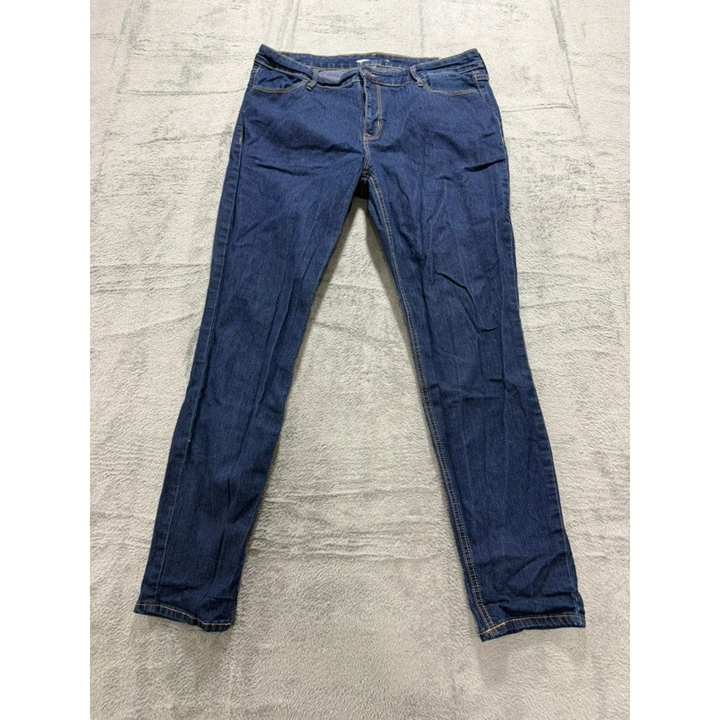 Old Navy Super Skinny Dark Wash Mid Rise Denim Jeans Womens Size 14 Indigo