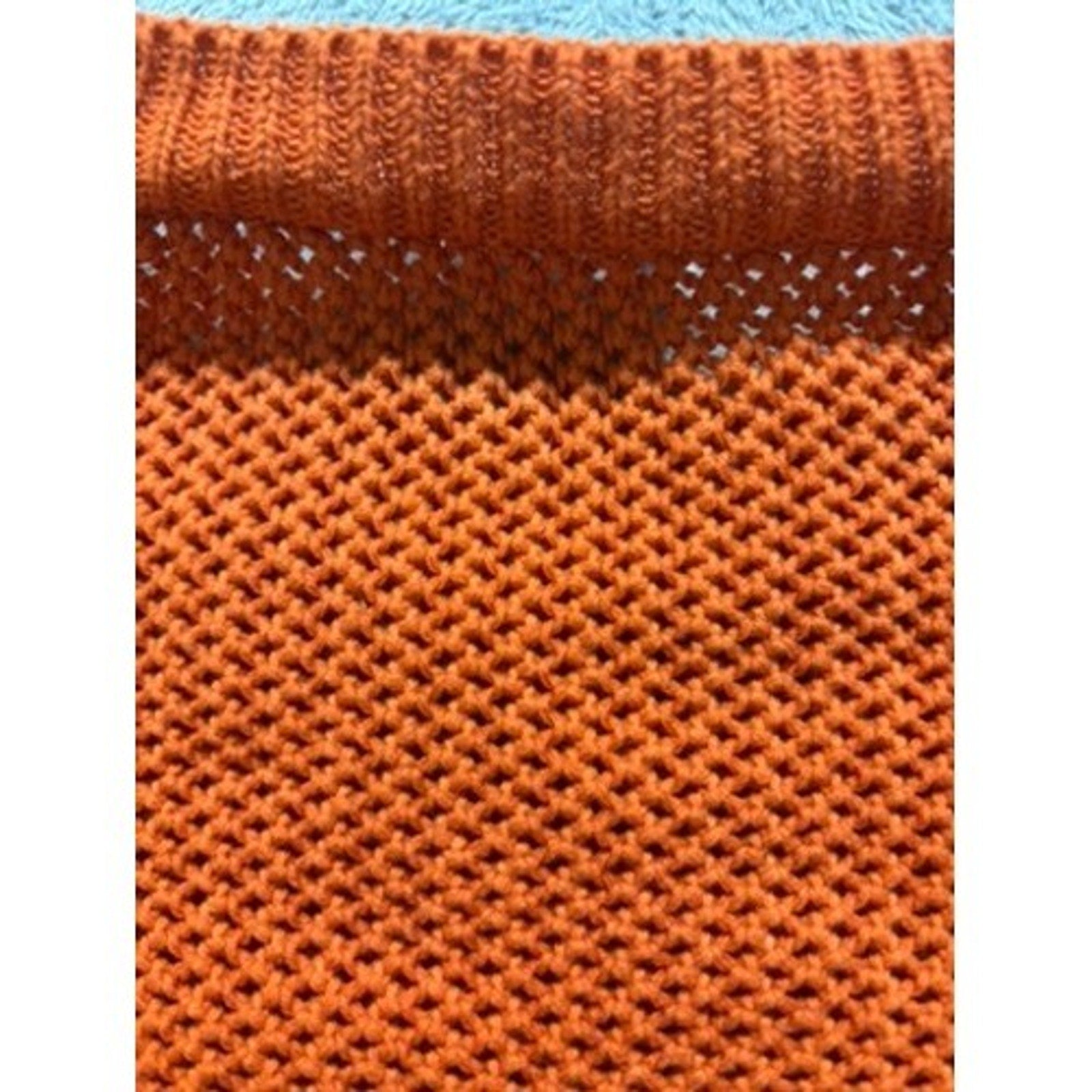THML XS Orange Womens Open Knit Short Sleeve Sweater Boho Casual Festival Spring