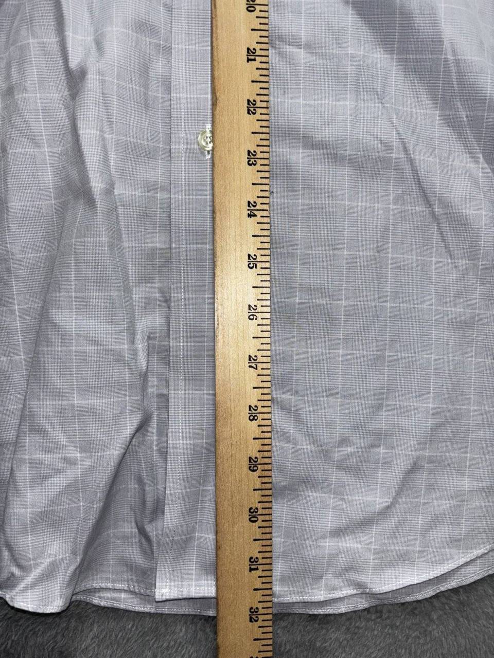 Brooks Brothers Mens 17-34 Gray Plaid Slim Fit Long Sleeve Dress Shirt