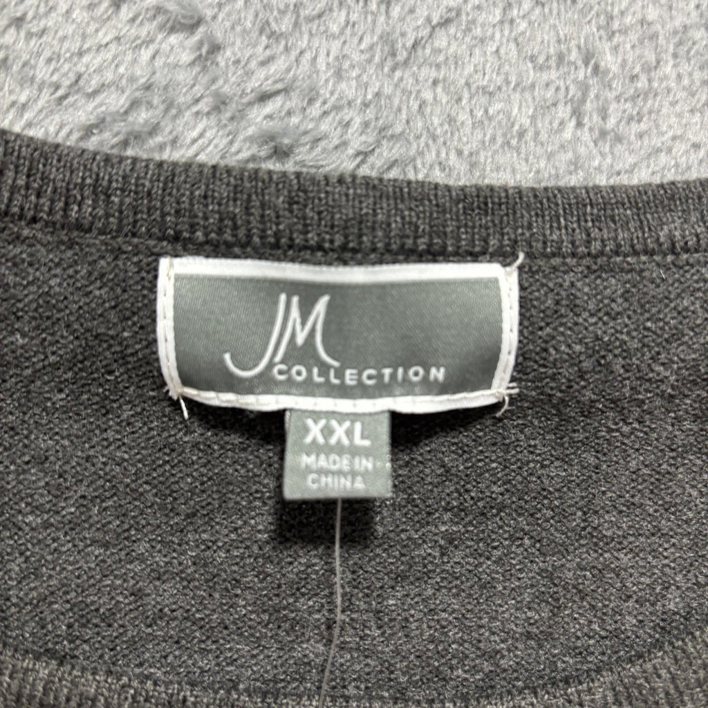 JM Collection XXL Womens Charcoal Gray Crewneck Sweater Cozy Classic Plus Knit