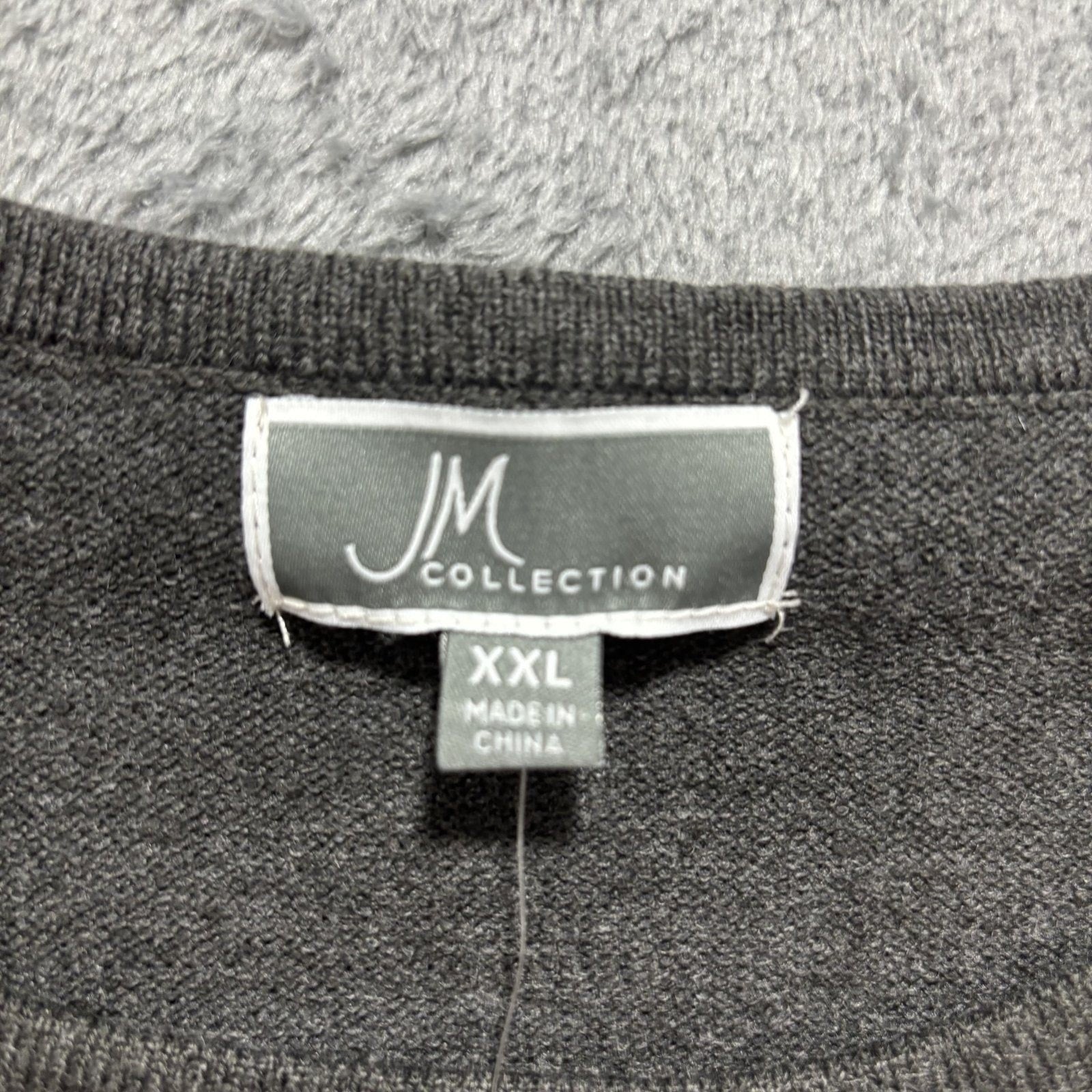 JM Collection XXL Womens Charcoal Gray Crewneck Sweater Cozy Classic Plus Knit