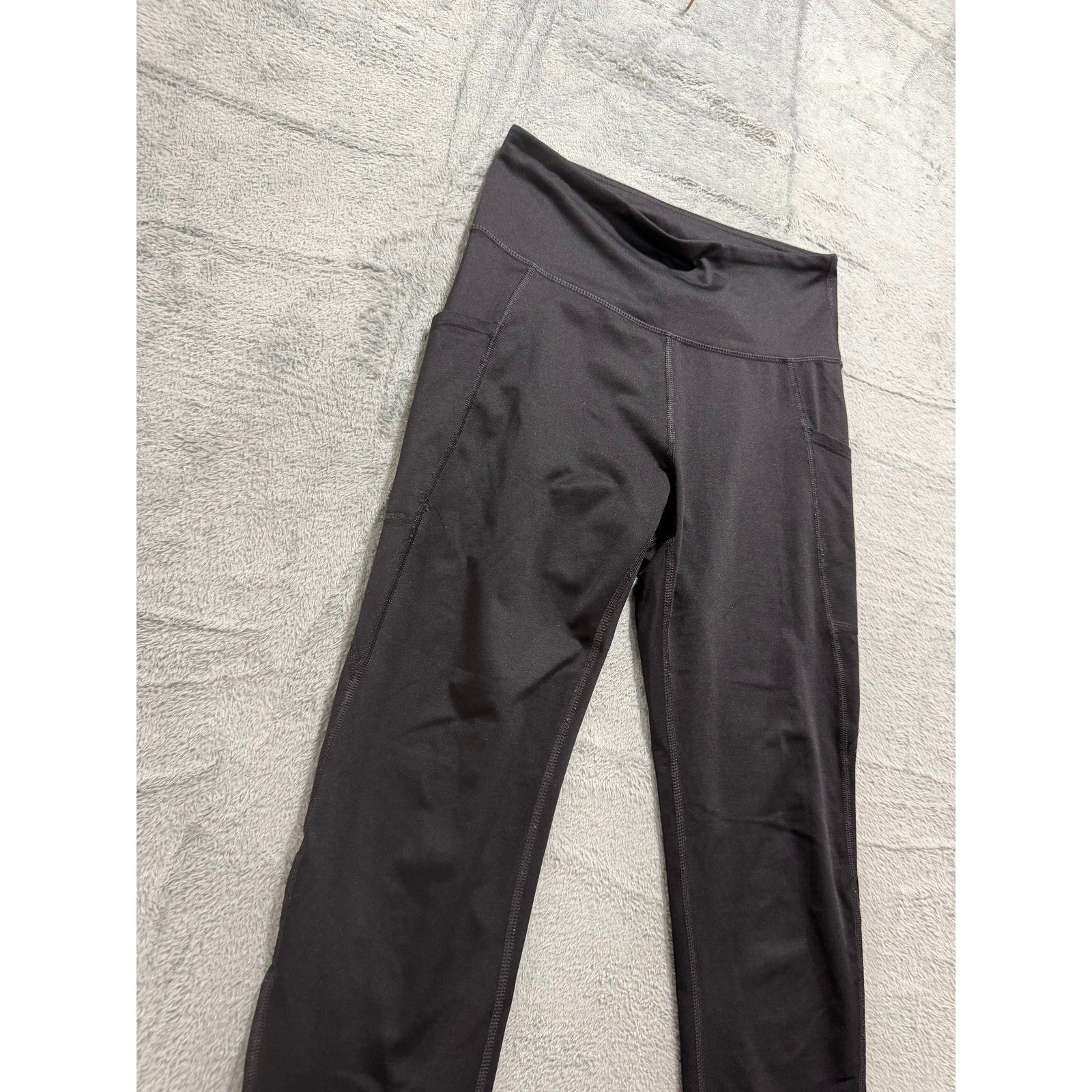 Tek Gear Womens M Black Athletic Leggings Athleisure Casual Pocket Workout
