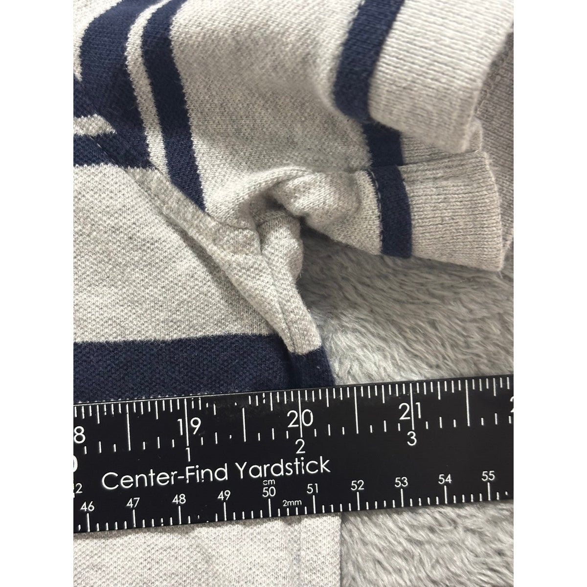 Tommy Hilfiger L Gray Navy Striped Slim Fit Polo Shirt Mens Preppy Casual