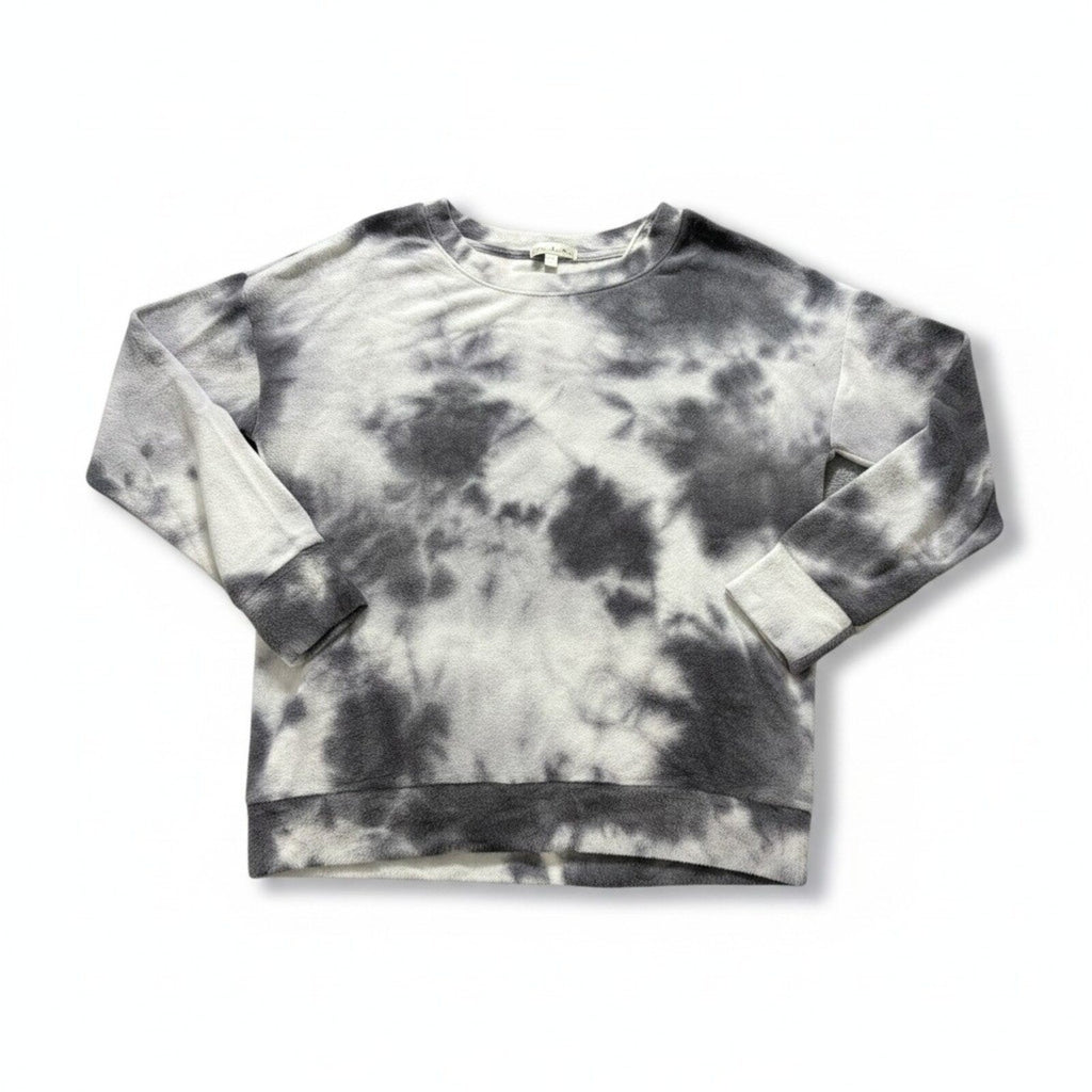 Nine Britton Womens M Gray White Tie Dye Sweatshirt Casual Cozy
