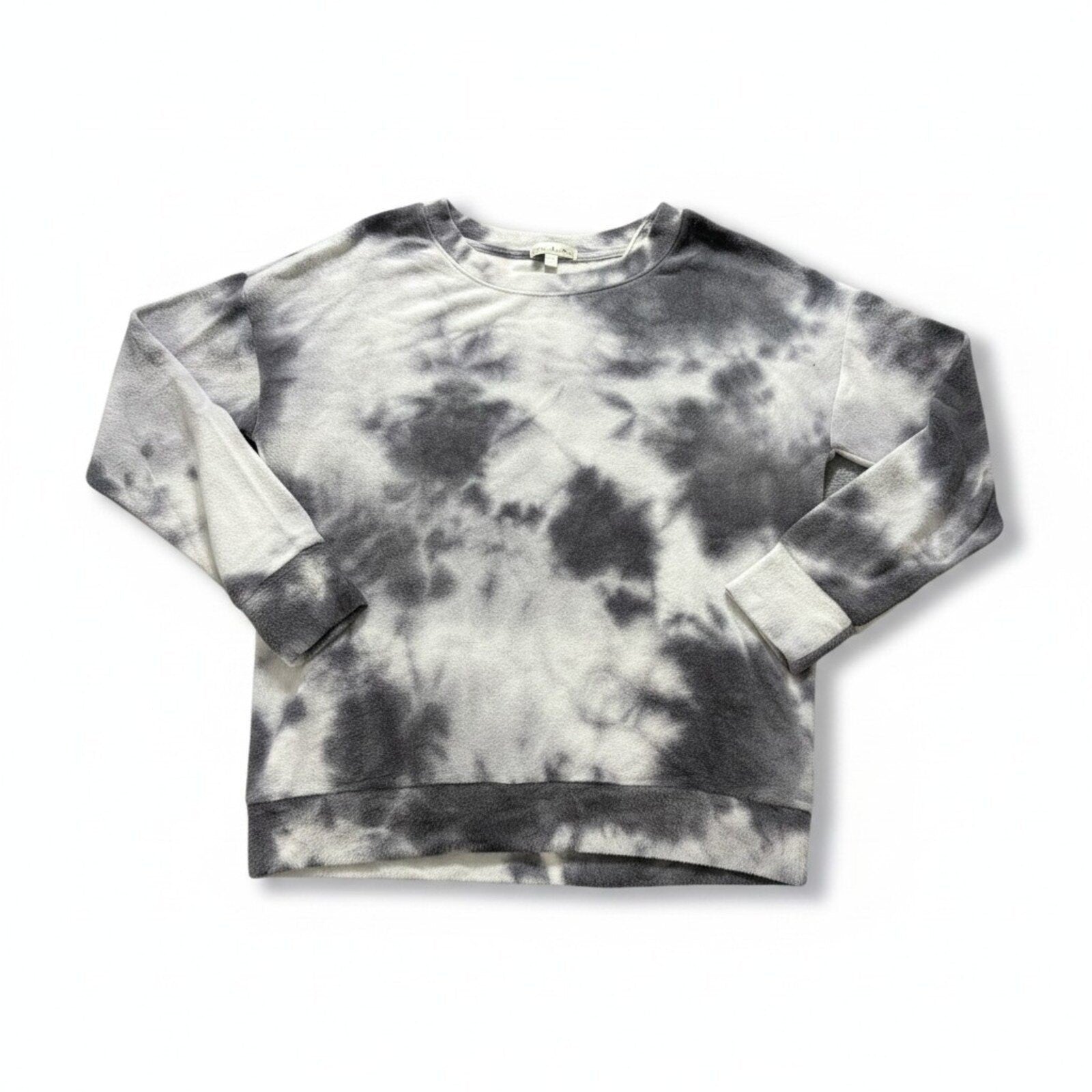 Nine Britton Womens M Gray White Tie Dye Sweatshirt Casual Cozy