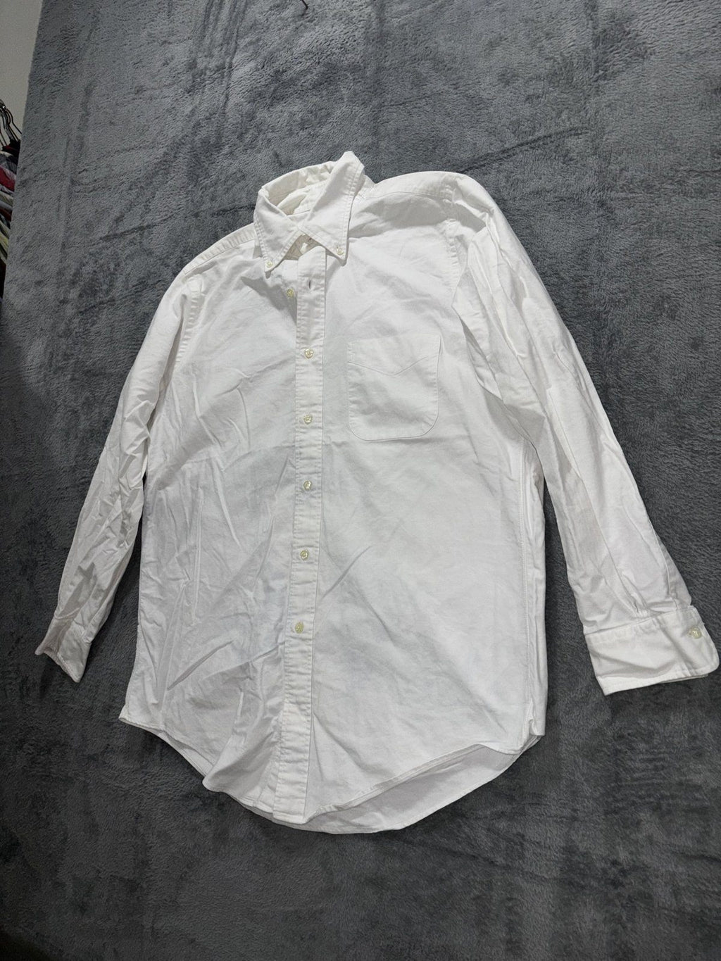 Brooks Brothers Mens 15 1/2-33 White Long Sleeve Button Down Oxford Shirt