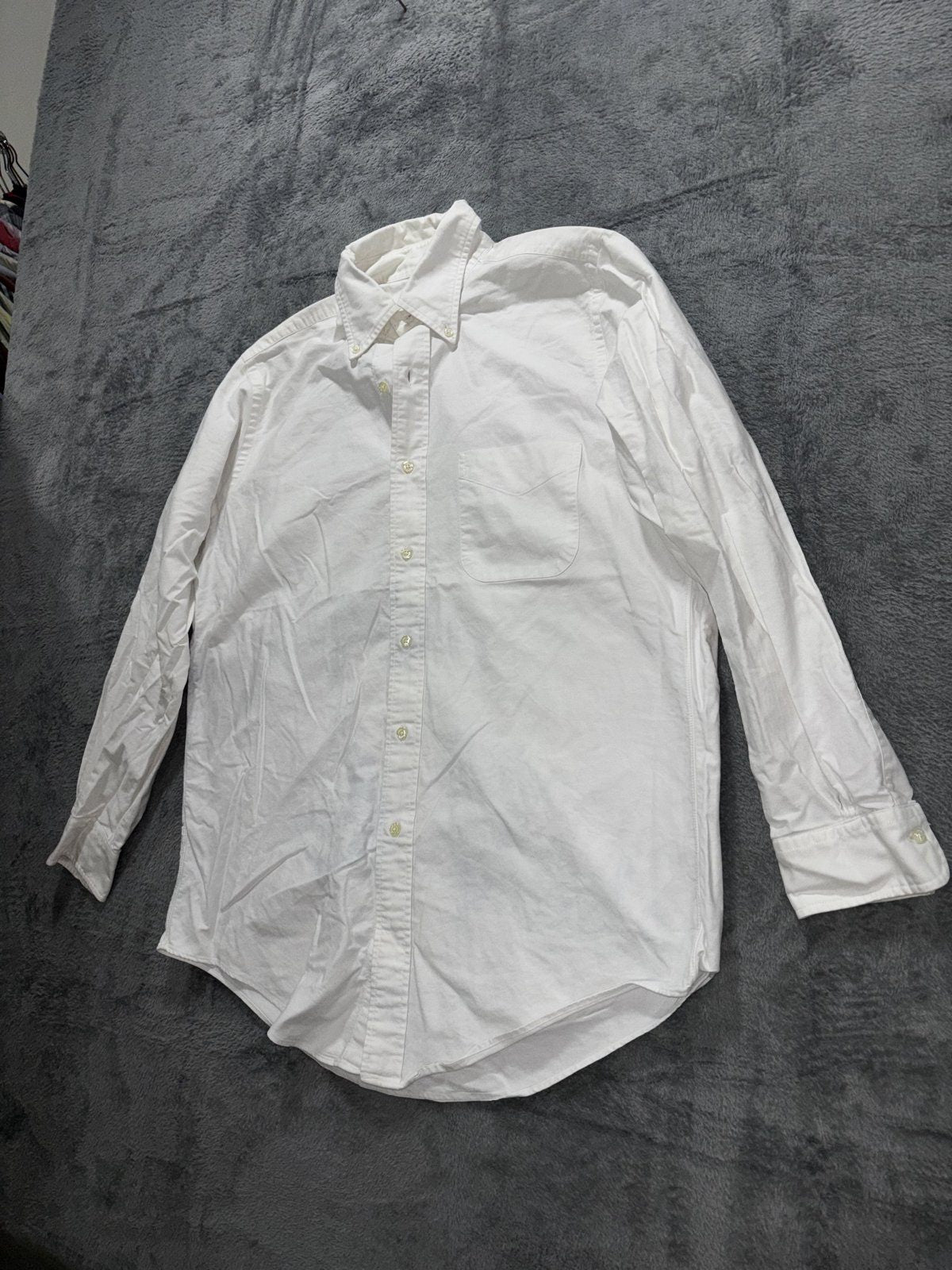 Brooks Brothers Mens 15 1/2-33 White Long Sleeve Button Down Oxford Shirt