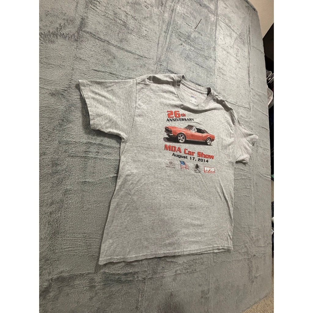 Hanes L Gray MDA Car Show Graphic T-Shirt Vintage Casual Womens