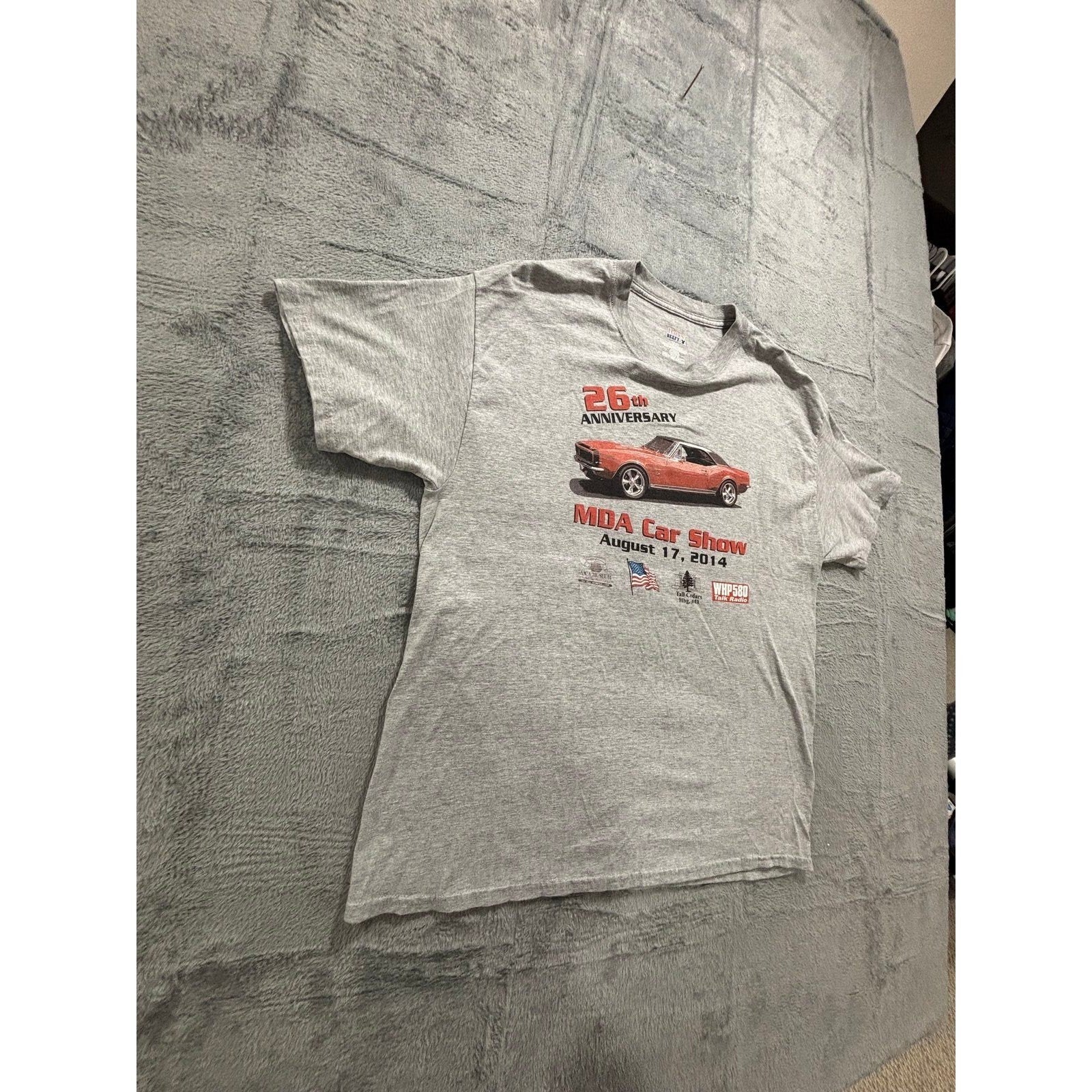 Hanes L Gray MDA Car Show Graphic T-Shirt Vintage Casual Womens