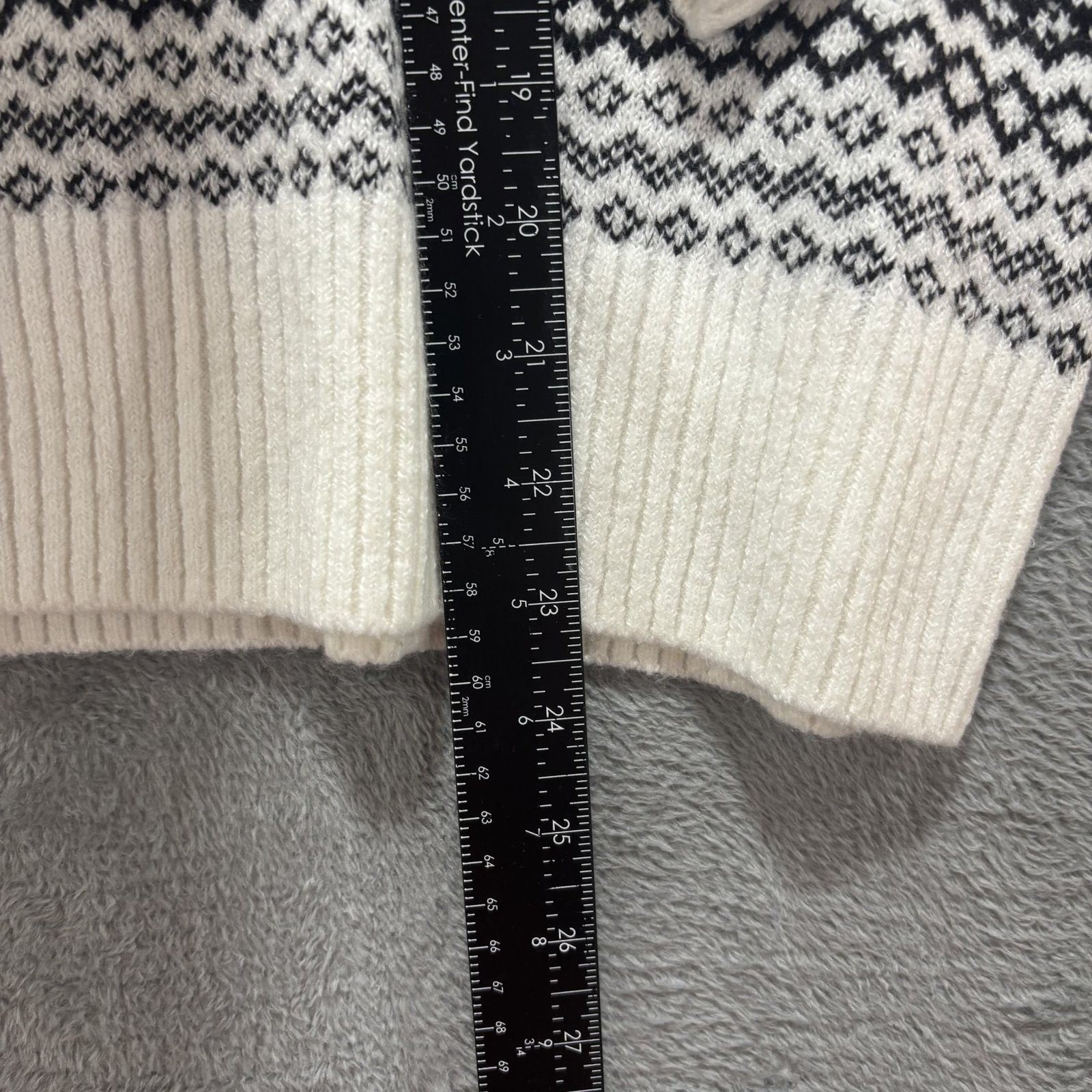 Time and Tru Womens XXL White Black Fair Isle Sweater Cozy Winter Nordic Plus