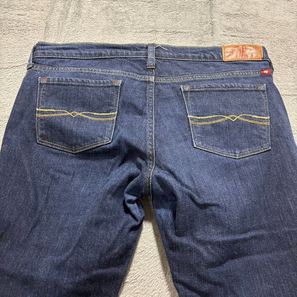 Lucky Brand 8/29 Womens Dark Wash Blue Flare Leg Jeans Vintage Boho Casual