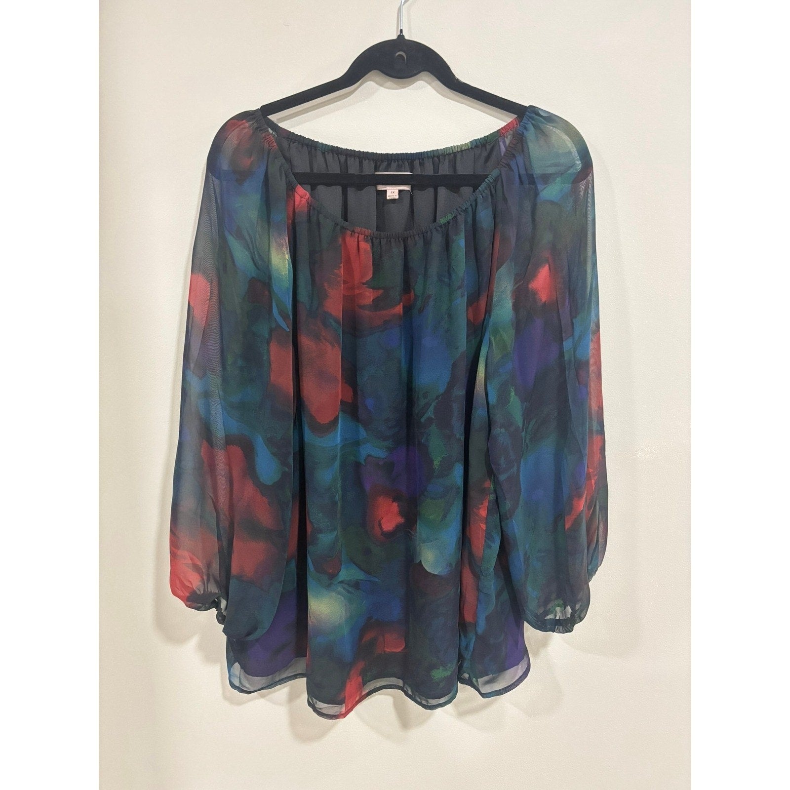 Philosophy 1X Sheer Abstract Blouse Whimsigoth Dark Academia Top Moody Artsy