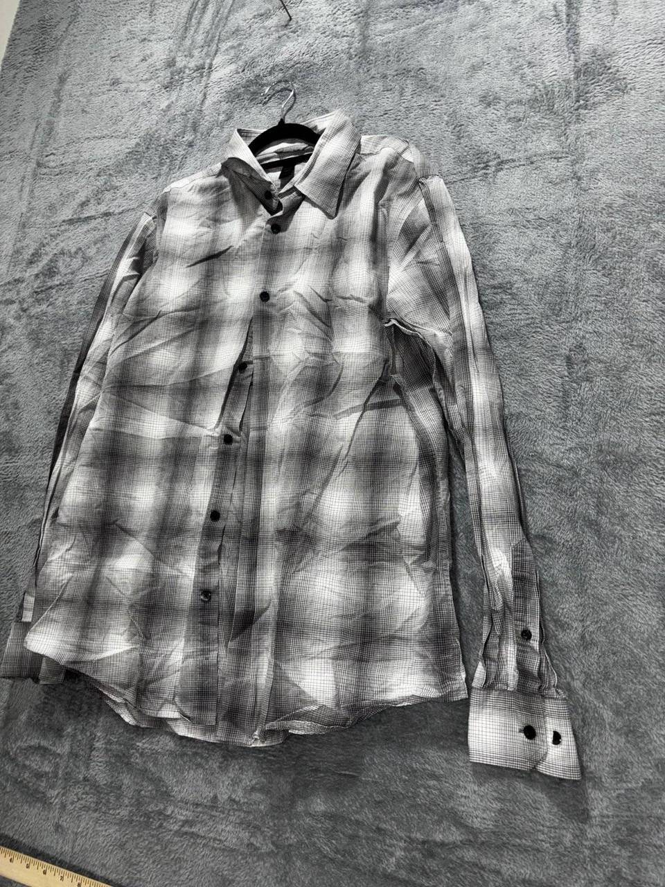 Express Design Studio Men's Gray Plaid Shirt Size L, photo 2 of 9
