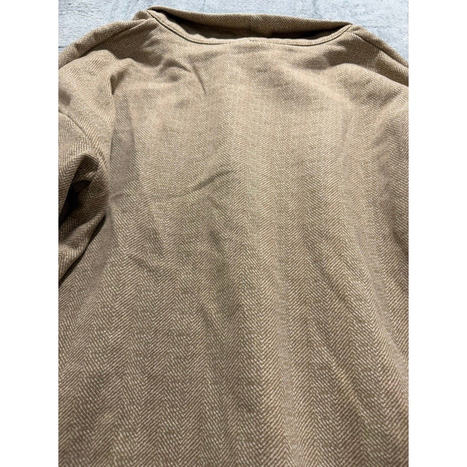 Columbia Women XXL Tan Herringbone Cowl Neck Fleece Pullover Sweatshirt Gorpcore