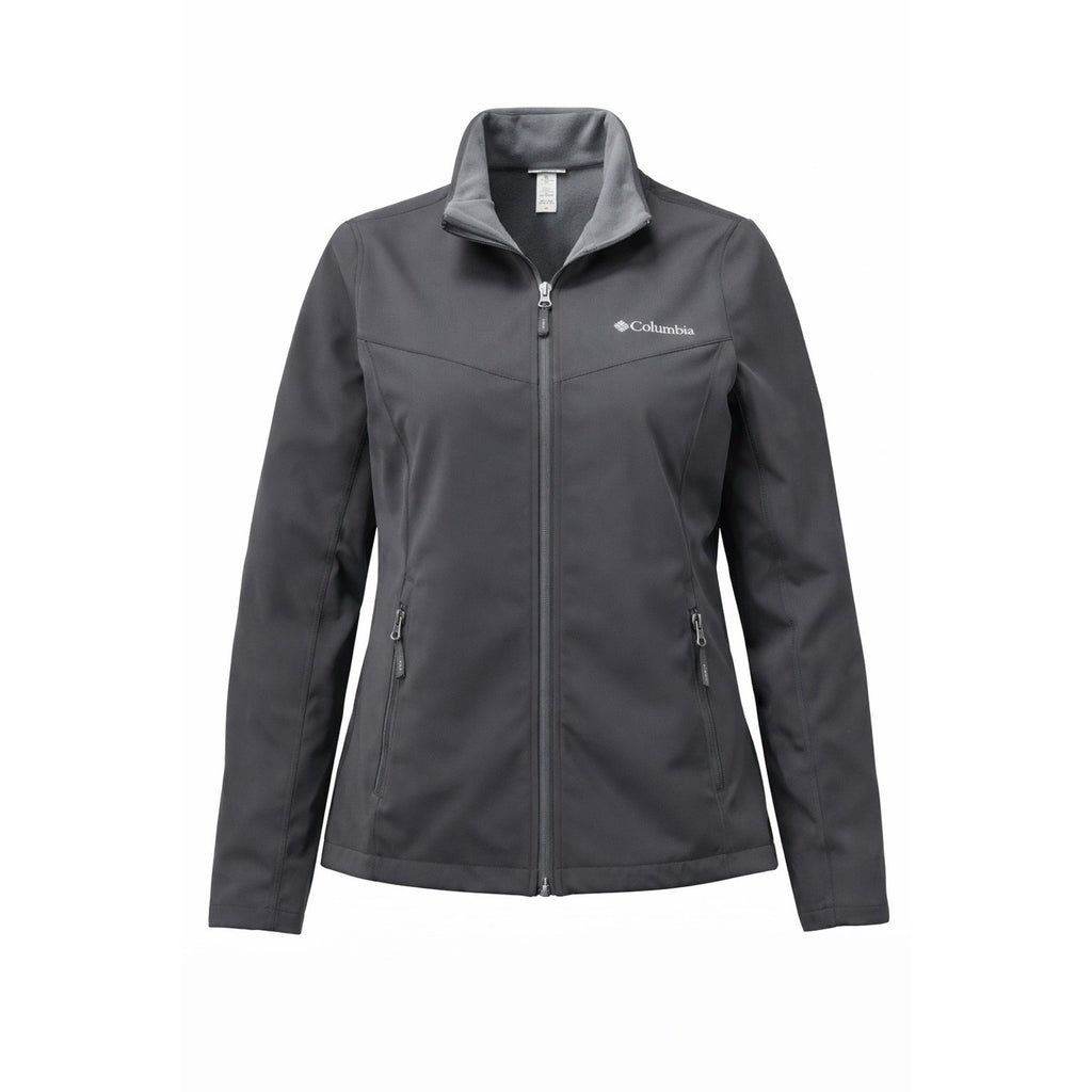 Columbia Softshell Jacket Womens Large Gray Full Zip Lightweight Outdoor
