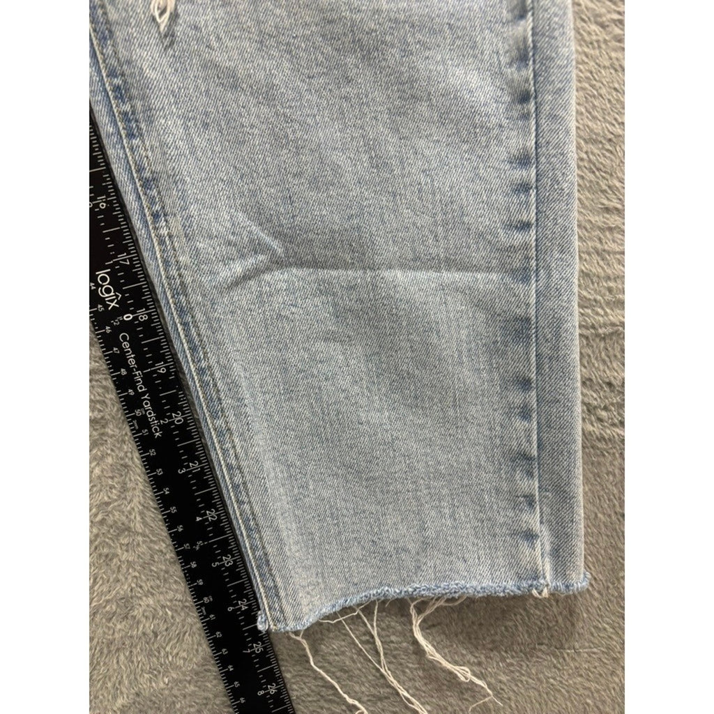 Wild Fable Super High Rise Mom Jeans Womens 8 Light Wash Distressed Raw Hem