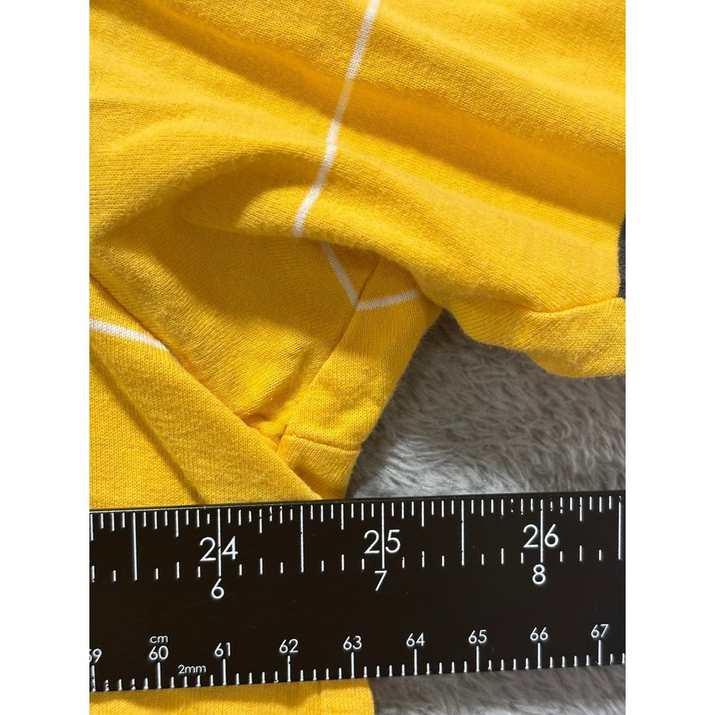 Nautica L Yellow Striped Short Sleeve Polo Shirt Mens Casual Preppy Vintage