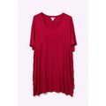 Motherhood Maternity L Red Tunic Top Flowy Babydoll Boho Lagenlook Chic Casual