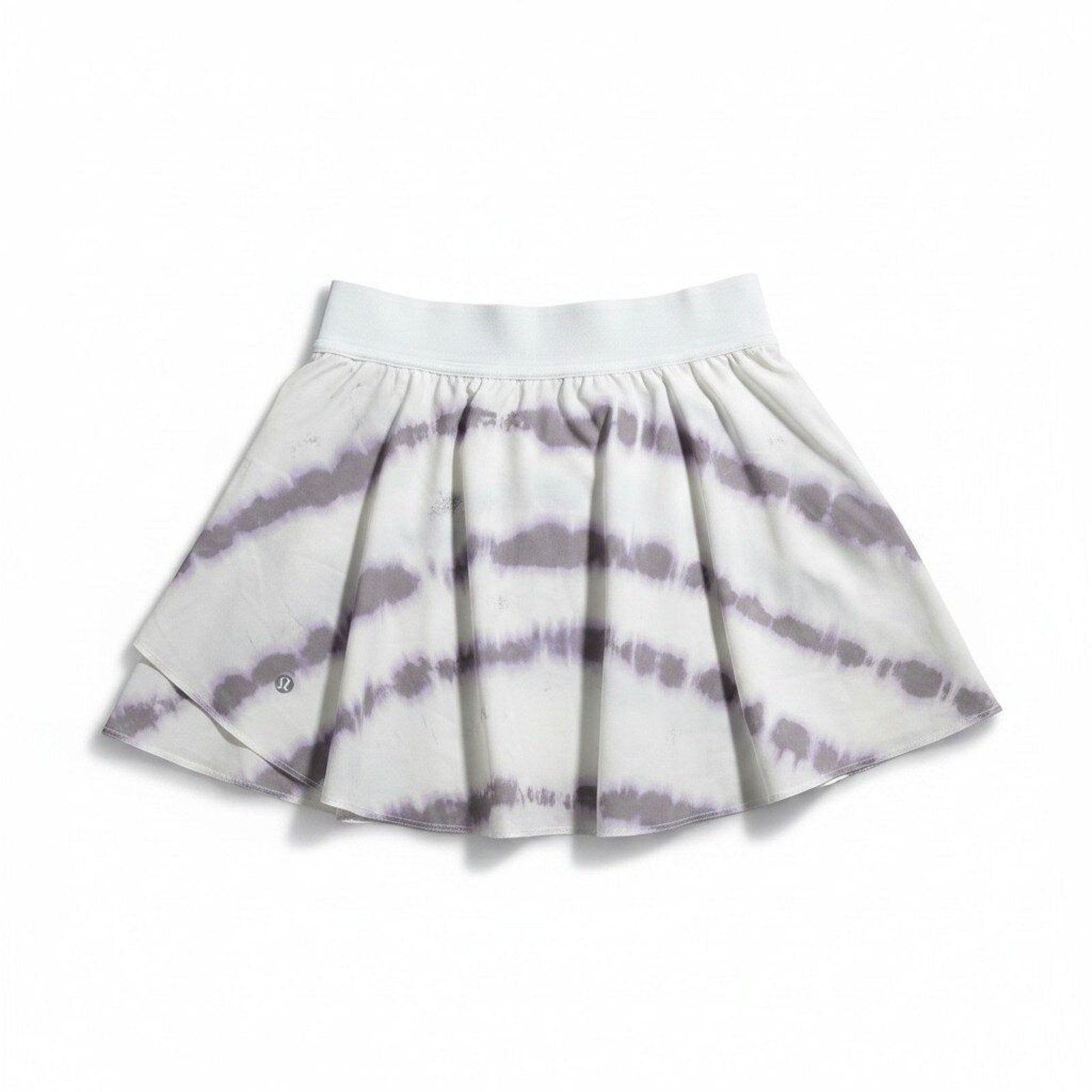 Lululemon Womens 10 White Purple Tie Dye Court Rival Skirt Athleisure Casual