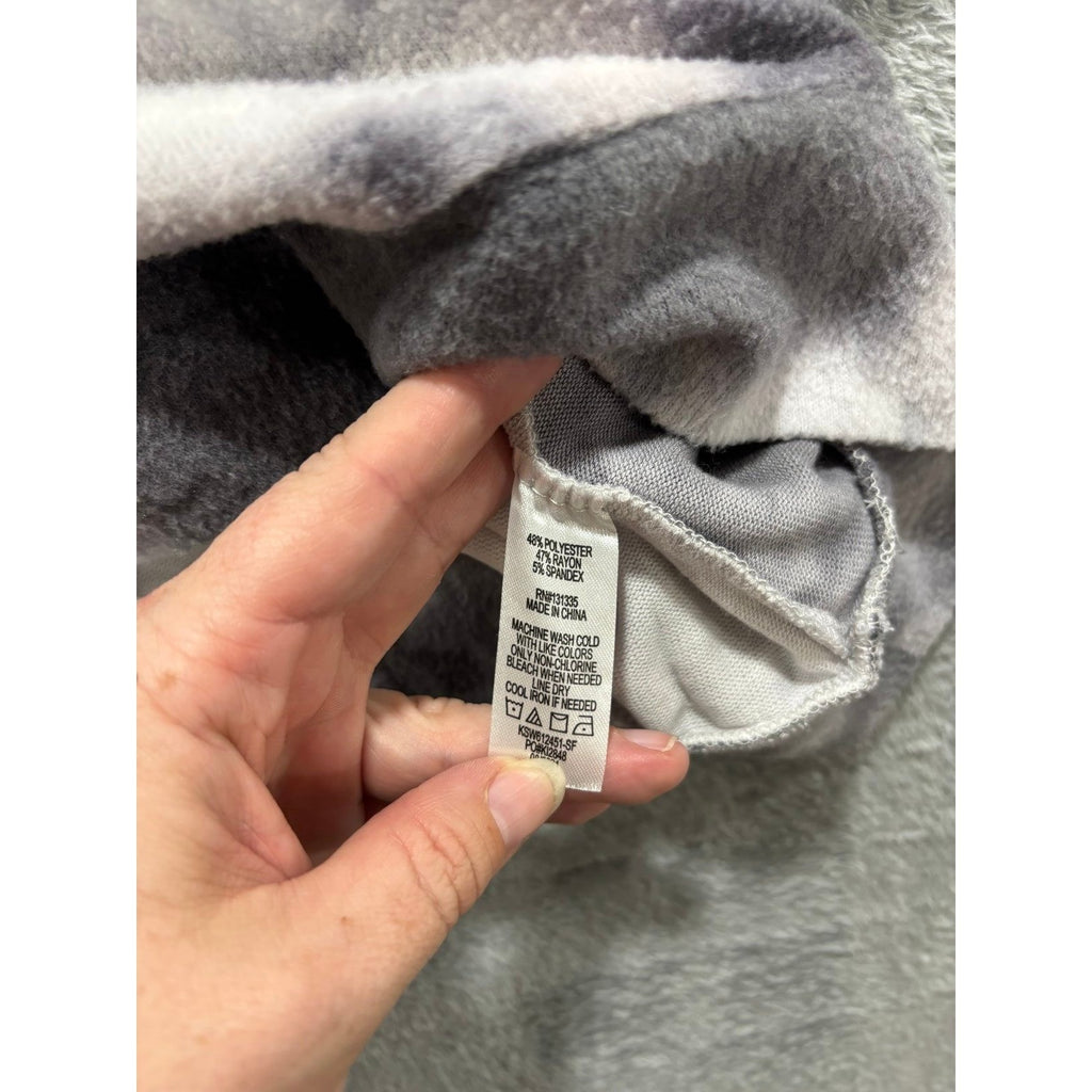 Nine Britton Womens M Gray White Tie Dye Sweatshirt Casual Cozy