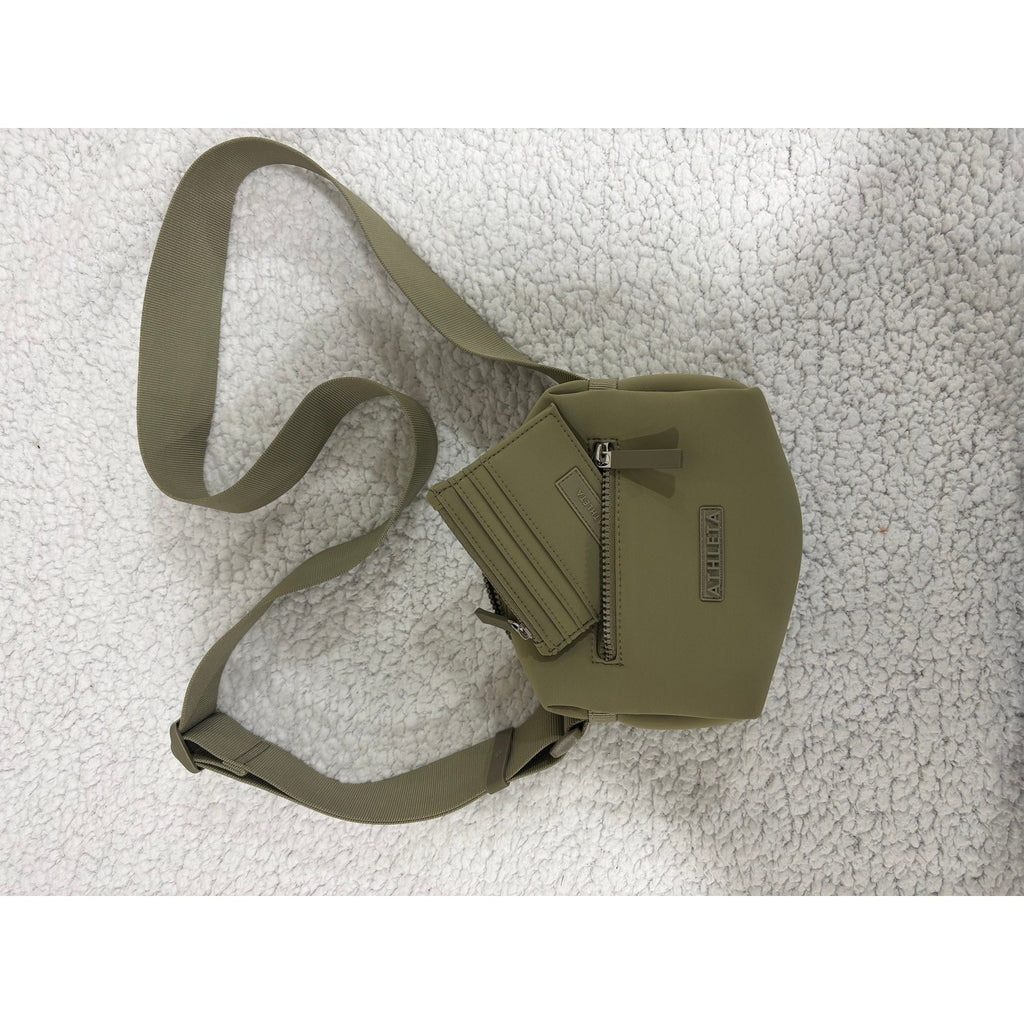 Athleta Olive Green Neoprene Crossbody Belt Bag Sling Fanny Pack Adjustable Hike