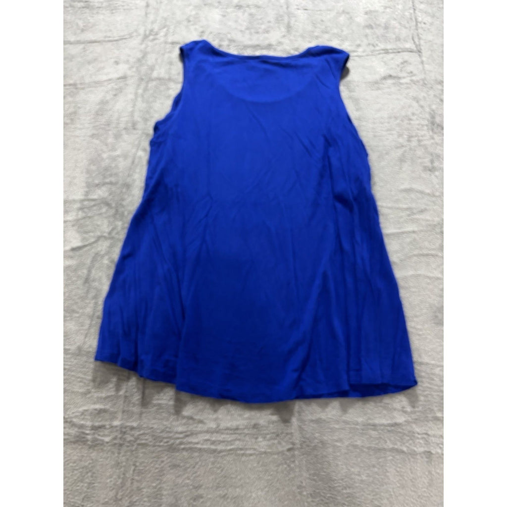 ELLE Womens L Blue Tank Top Sleeveless Casual Minimalist Athleisure Shirt