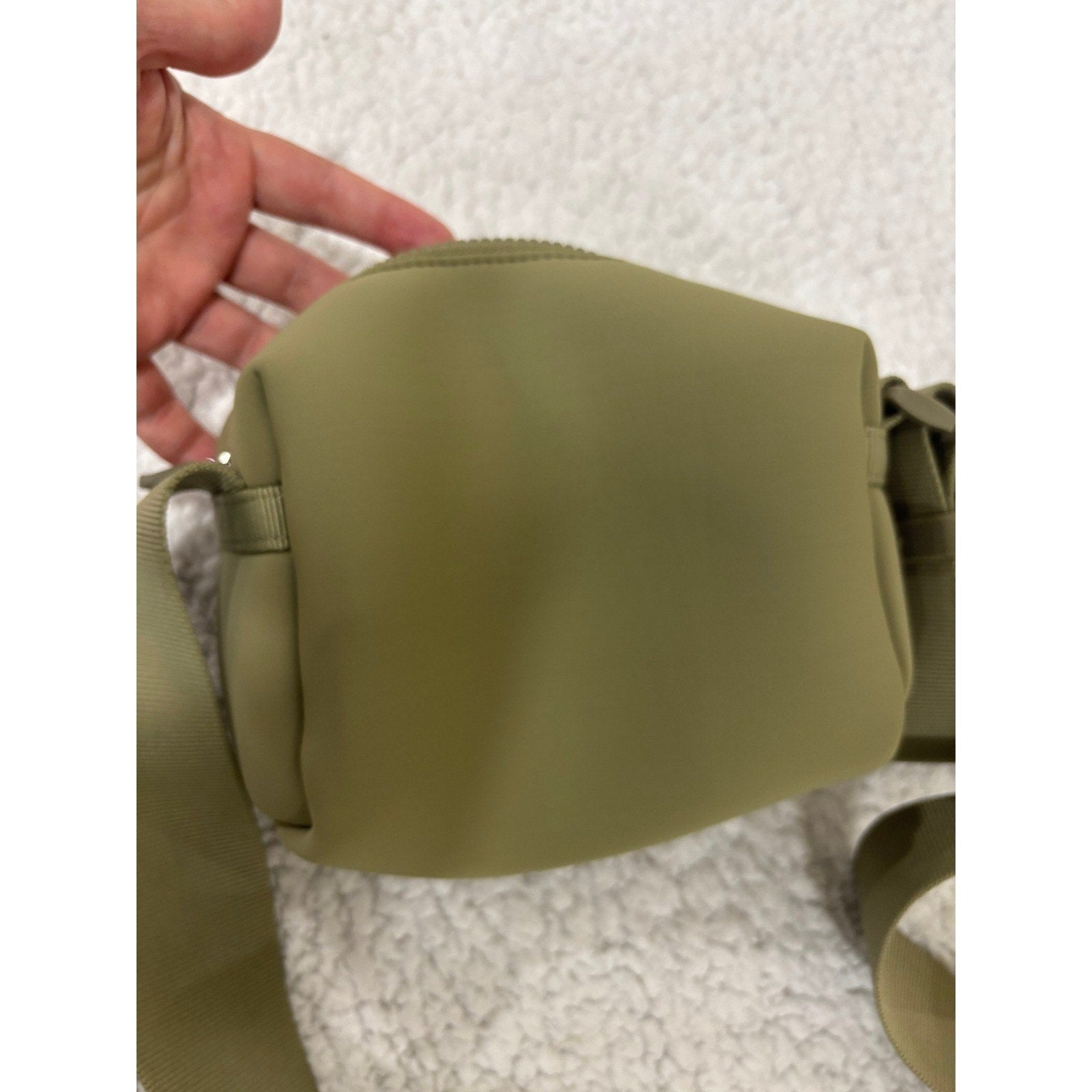 Athleta Olive Green Neoprene Crossbody Belt Bag Sling Fanny Pack Adjustable Hike