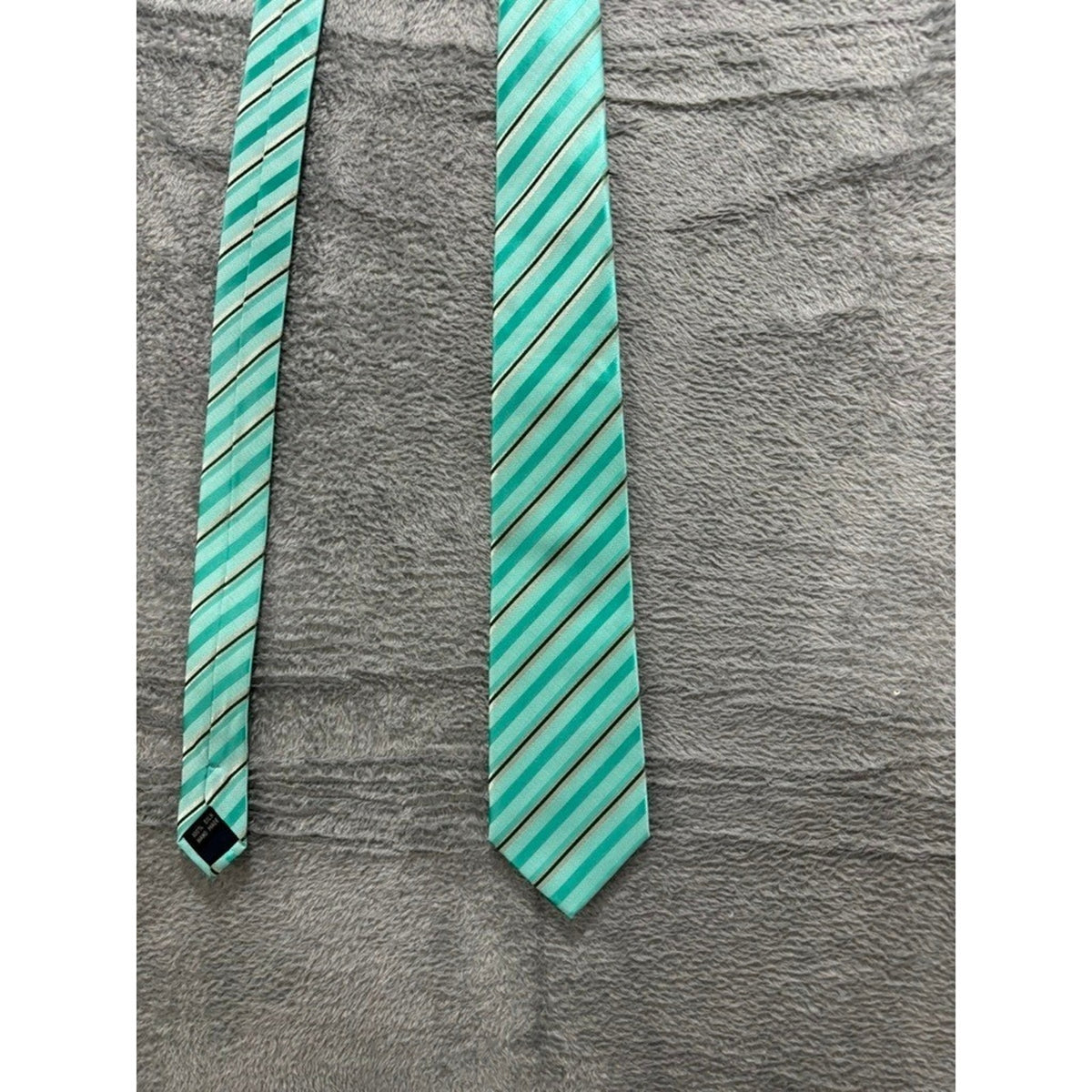 Kailong Silk Tie Green Striped Handmade Necktie Classic Formal Business