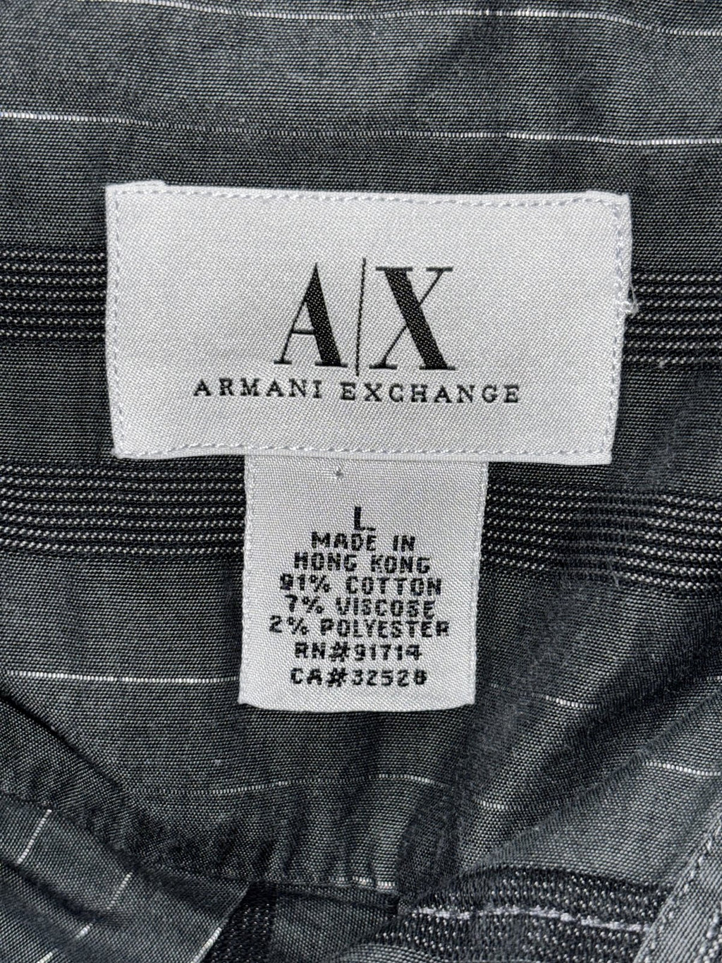 Armani Exchange Men's Black Stripe Shirt Size L, photo 8 of 8