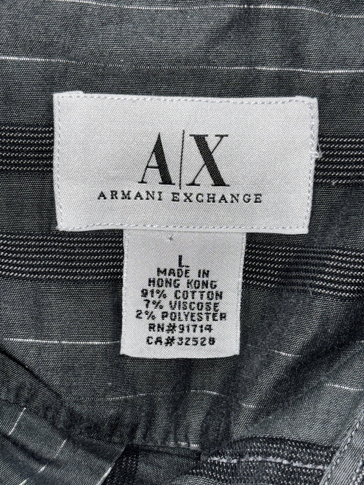 Armani Exchange Men's Black Stripe Shirt Size L, photo 8 of 8