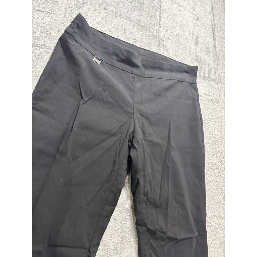 Alfani 16W Black Womens Tummy Control Pull On Crop Pants Stretch Career Casual
