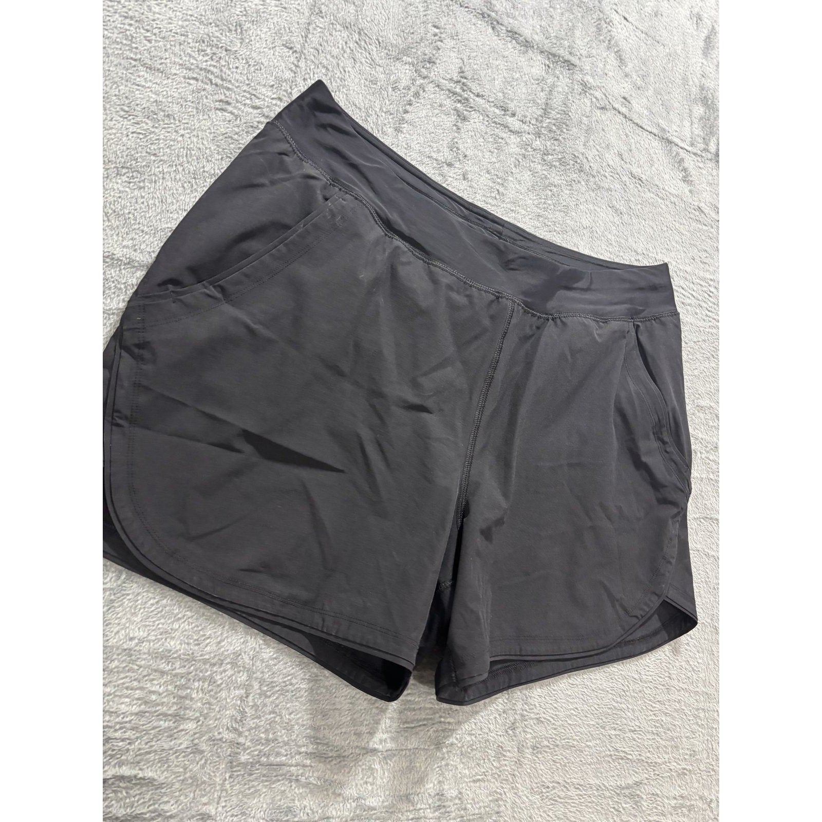 Lands End 16 Black Womens Athletic Shorts Activewear Gym Athleisure Lightweight