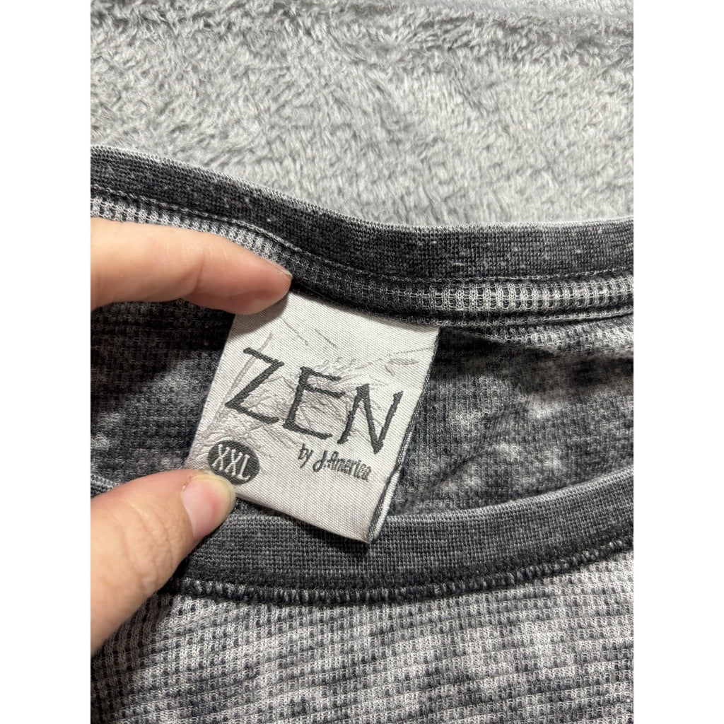 Zen by J. America Womens XXL Gray Thermal Hoodie Shirt Casual Vintage