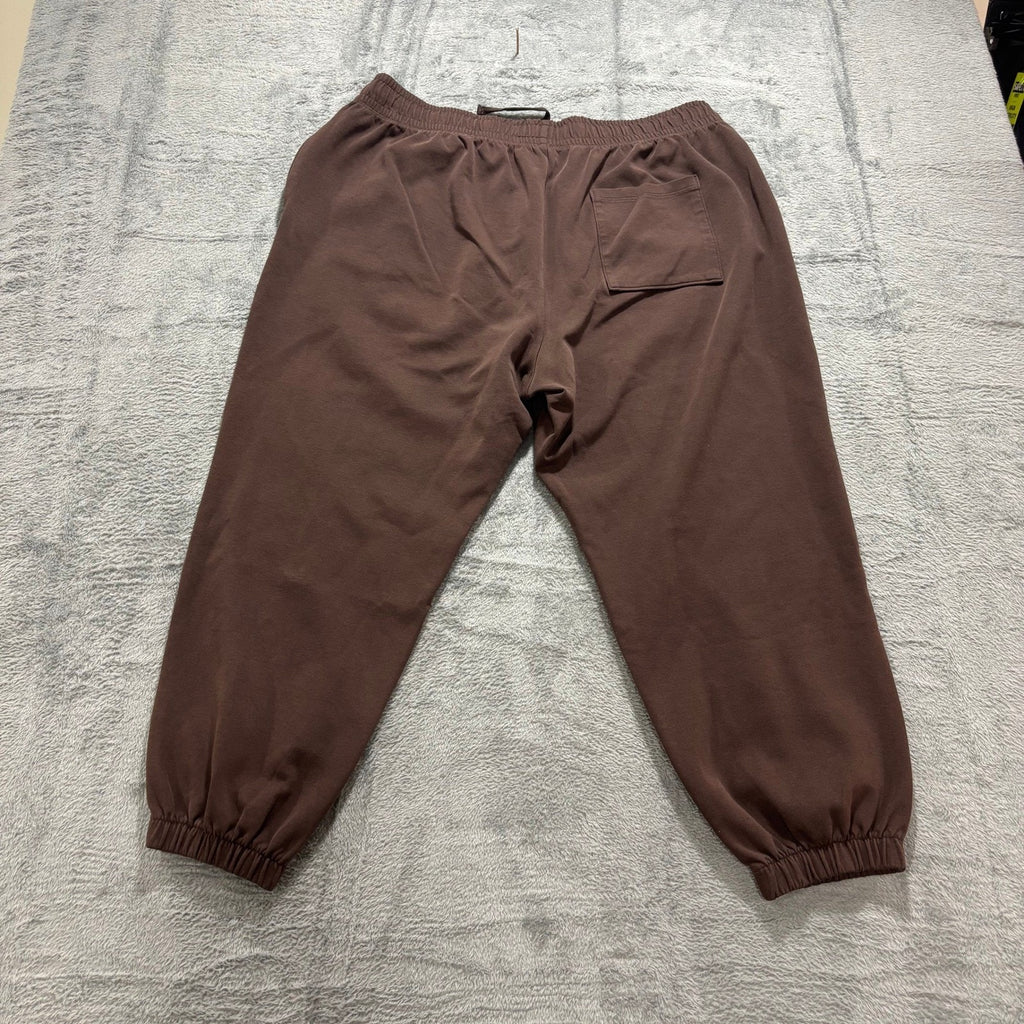 Womens XL Brown Jogger Sweatpants Relaxed Crop Drawstring Athleisure Lounge