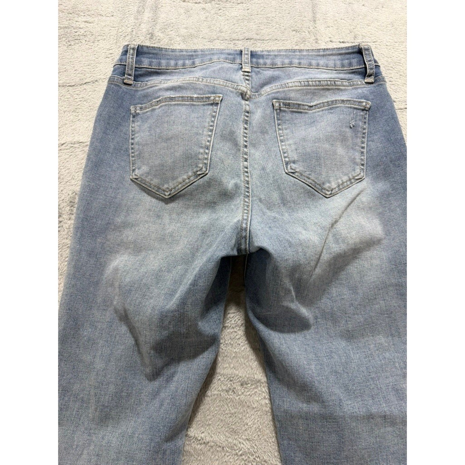 LC Lauren Conrad Skinny Ankle Jeans Light Wash Distressed Frayed Hem Size 12