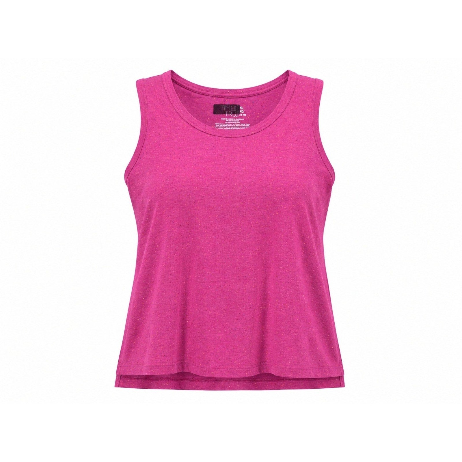 Time and Tru Womens XL Magenta Pink Flecked Sleeveless High Low Tank Top