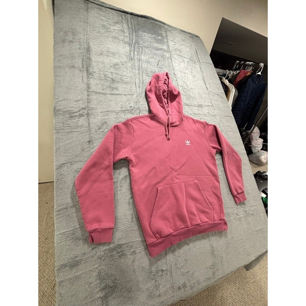Adidas M Pink Hoodie Womens Trefoil Pullover Sweatshirt Athleisure Casual Logo