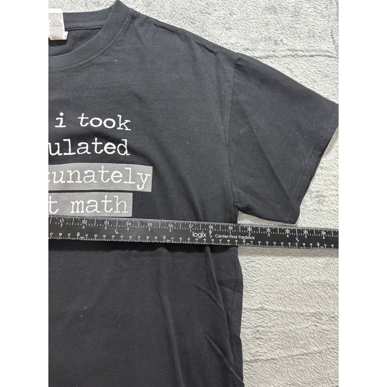 Brisco Brands L Black Womens Calculated Risk Bad At Math Graphic T-Shirt Casual
